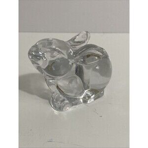 Adorable Vintage Lead Crystal Rabbit Figurine PbO 24 % Taiwan